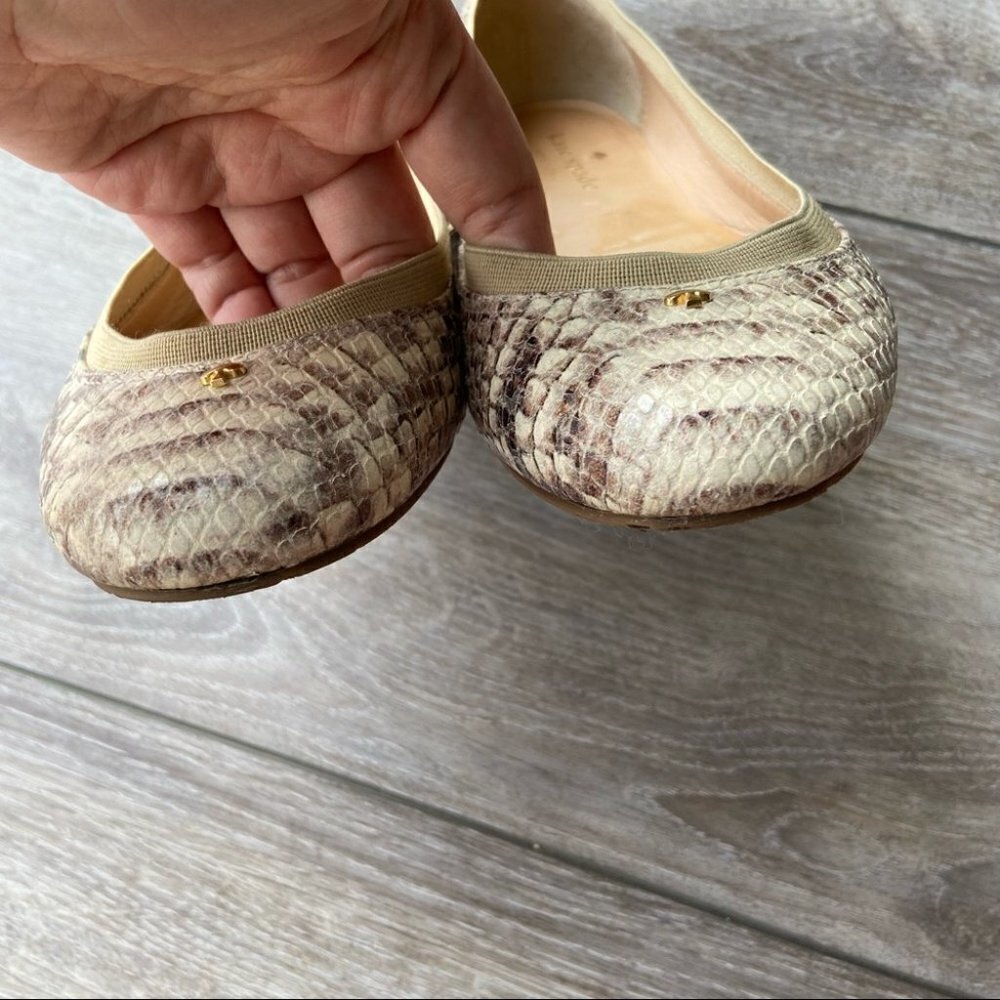 Kate Spade Snakeskin Leather Ballet Flats - Picture 3 of 12